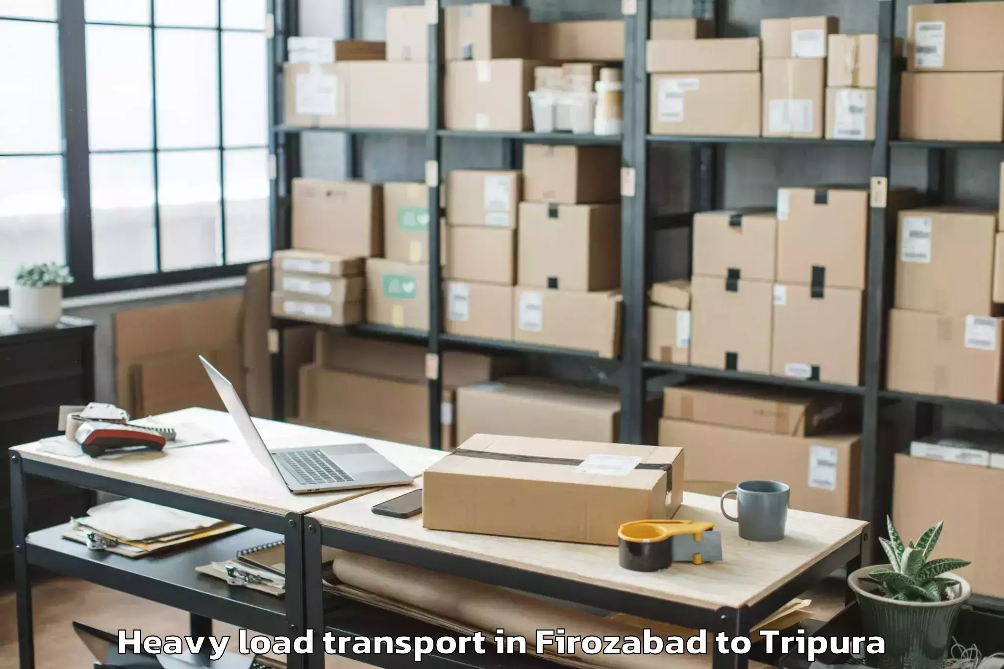 Professional Firozabad to Khowai Heavy Load Transport